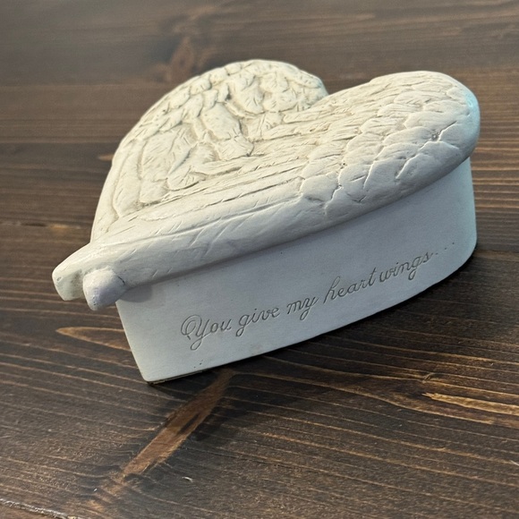 Angel Wings Trinket box Handcrafted Heart Shaped  by R. Shipman - Picture 2 of 6